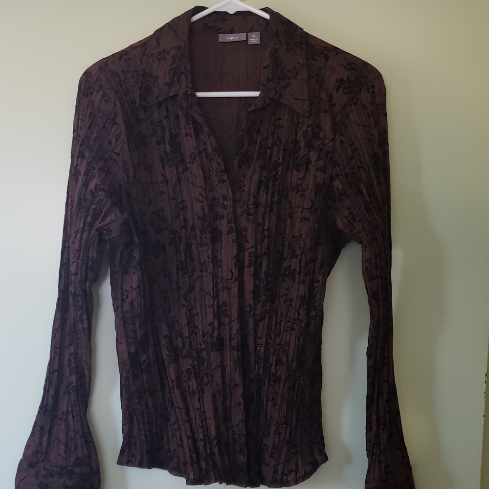 🌞 2/$10 apt 9 Brown Print Button Up Shirt